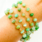 Chrysoprase Smooth Gold Plated Wire Chain.